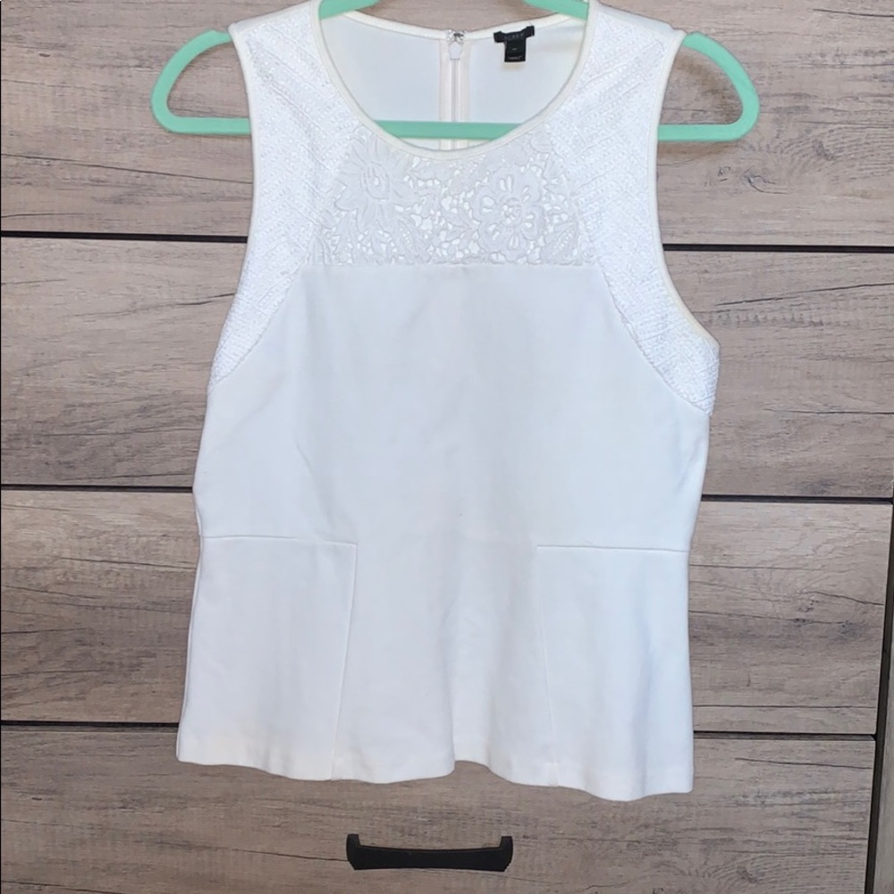 Cream peplum top from JCrew